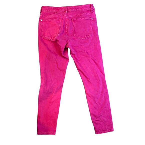 Anthropologie Pilcro Letterpress Jeans Womens Sz 30 Dark Pink Skinny Fuschia - Picture 2 of 9